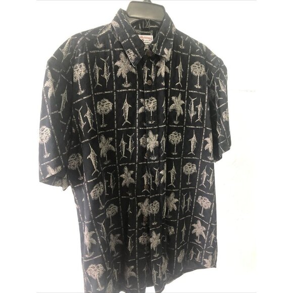Boca Classics Button Up Shirt Adult Sz M Black Lightweight Mens - Picture 1 of 4